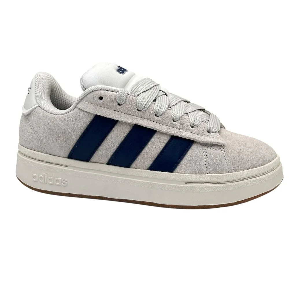 Adidas Mens Youth Boys Grand Court Alpha Sneakers Size 4 Orbit Grey/Blue Classic